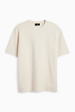 T-Shirt - Relaxed Fit - gerippt