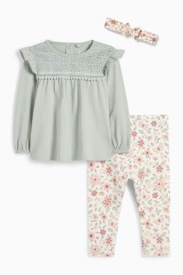 Blümchen - Baby-Outfit - 3 teilig