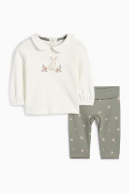 Petites fleurs et lapins - tenue pour bébé - 2 pièces