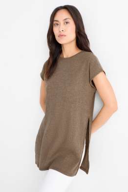 T-shirt - slim fit - met structuur