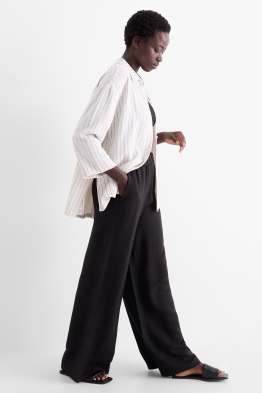 Cloth trousers - high waist - wide leg