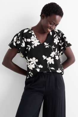 V-neck blouse - floral