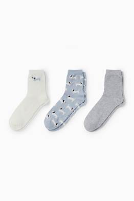 Confezione da 3 - calze con motivo - cane