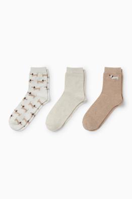 Multipack 3er - Socken mit Motiv - Hund