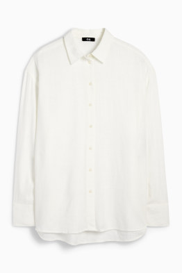 Bluse mit Leinen-Anteil