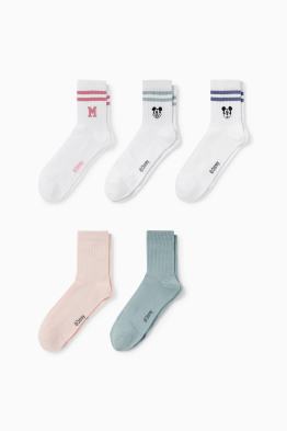 Multipack 5er - Tennissocken mit Motiv - Micky Maus