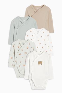 Multipack 5er - Waldtiere - Baby-Wickelbody