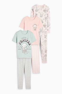Multipack 3er - Welpe und Popcorn - Pyjama - 6 teilig