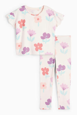 Blume - Pyjama - gerippt - 2 teilig