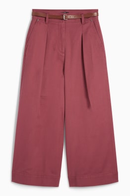 Pantaloni con cintura - vita alta - gamba larga