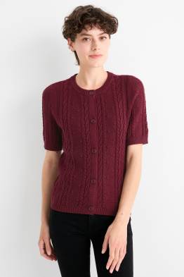 Strickjacke - Zopfmuster