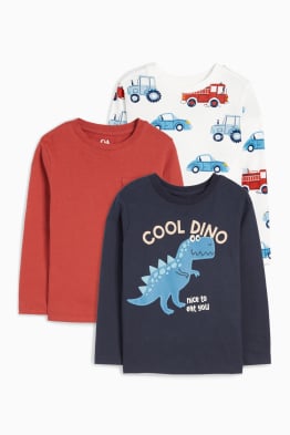 Set van 3 - dino en voertuigen - longsleeve
