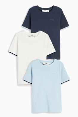 Confezione da 3 - auto - maglia a maniche corte - tessuto tramato