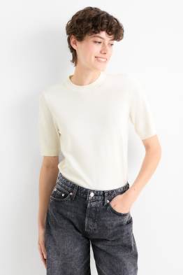 Sweter z dzianiny - z krótkim rękawem