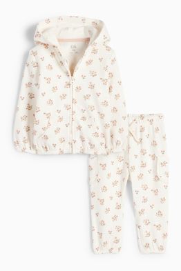Baby-Outfit - 2 teilig - geblümt - strukturiert