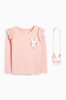 Haasje - set - longsleeve en schoudertas - 2-delig