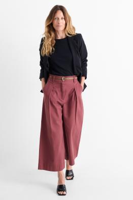 Pantaloni con cintura - vita alta - gamba larga