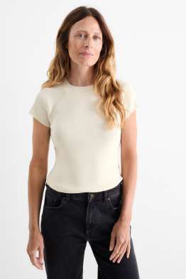 Knitted jumper - short sleeve