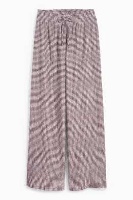 Jersey-Hose - Mid Waist - Wide Leg - gestreift