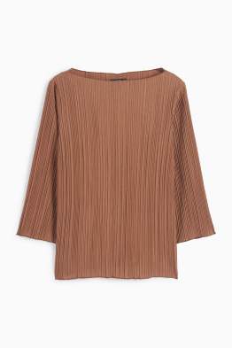 Plissee-Langarmshirt