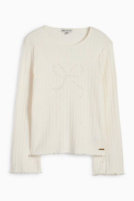 Schleife - Pullover - gerippt