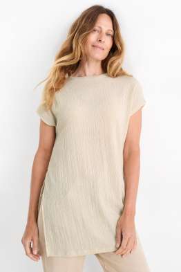 T-shirt - slim fit - met structuur