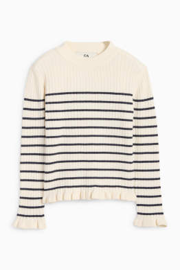 Pullover - gerippt - gestreift