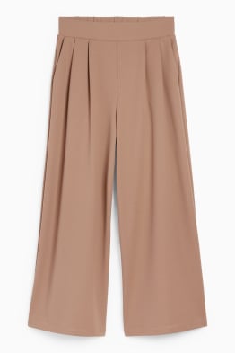 Basic broek van jersey - mid waist - palazzo