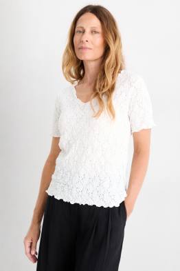 T-shirt - regular fit - met structuur
