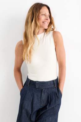 Turtleneck top - ribbed