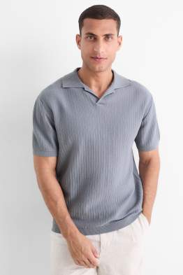 Strick-Poloshirt - strukturiert