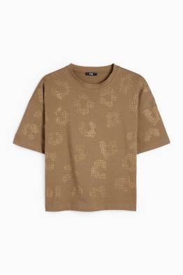 Tricou cu ștrasuri - regular fit