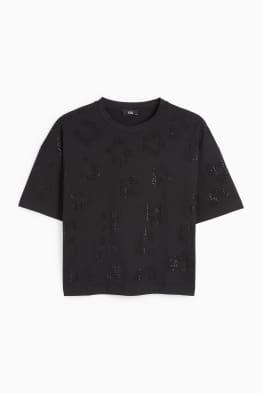 Tricou cu ștrasuri - regular fit