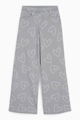 Motivo cuore - jeans a gamba larga