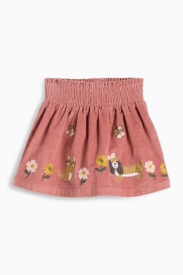Floare, pisică și cățel - rochie din catifea