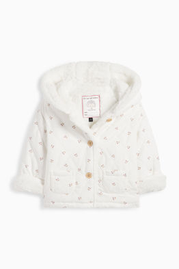 Kirsche - Baby-Cord-Steppjacke mit Kapuze