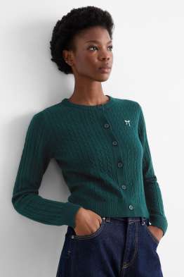 Strickjacke - Zopfmuster
