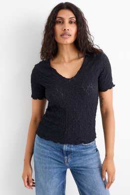 T-shirt - regular fit - met structuur