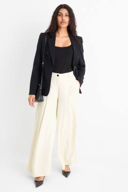 Pantaloni di stoffa - vita alta - gamba ampia