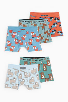 Confezione da 5 - motivo animali del bosco - boxer