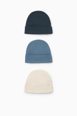 Multipack 3er - Baby-Beanie - gerippt