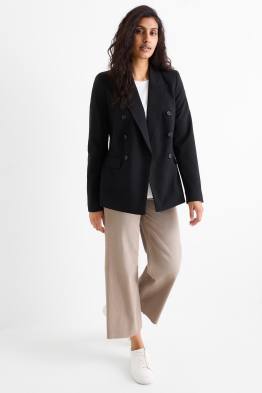 Korte wide leg jeans - mid waist