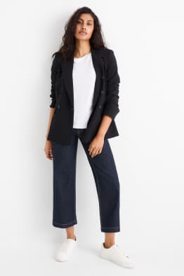Crop wide leg jeans - średni stan