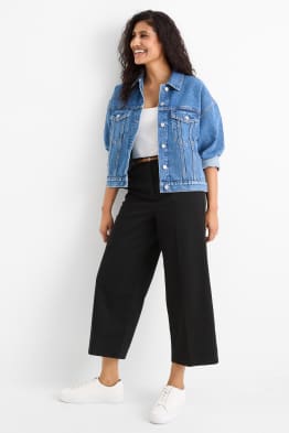 Stoffhose mit Gürtel - High Waist - Wide Leg