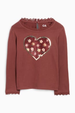 Blume und Herz - Langarmshirt