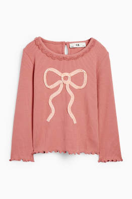 Schleife - Langarmshirt - gerippt