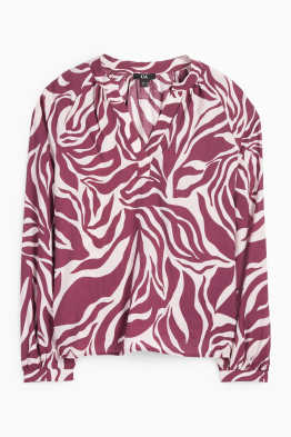 Blusa con scollo a V - fantasia