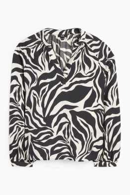 Blusa con scollo a V - fantasia