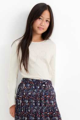 Schleife - Pullover - gerippt