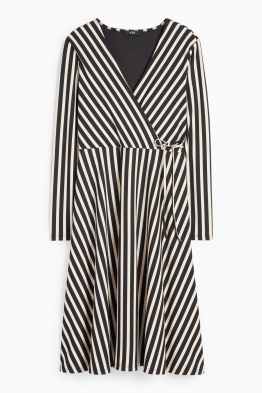 Robe croisée - à rayures